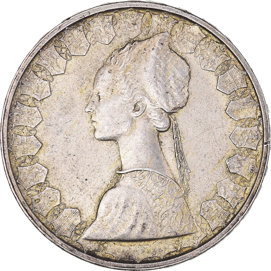 Coin, Italy, 500 Lire, 1961, Rome, EF(40-45), Silver, KM:98