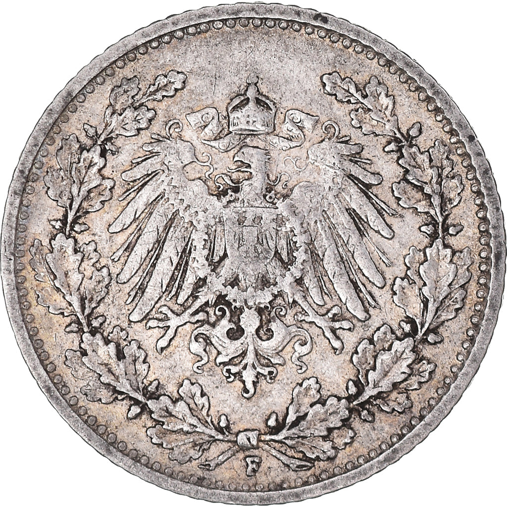 Coin, GERMANY - EMPIRE, 1/2 Mark, 1905, Stuttgart, EF(40-45), Silver, KM:17