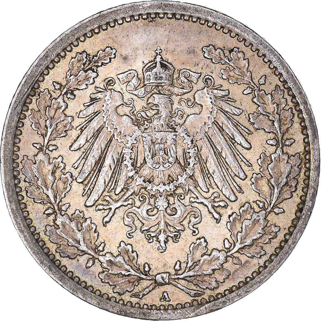 Coin, GERMANY - EMPIRE, 1/2 Mark, 1906, Berlin, EF(40-45), Silver, KM:17