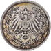 Moneda, ALEMANIA - IMPERIO, 1/2 Mark, 1908, Berlin, BC+, Plata, KM:17