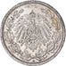 Coin, GERMANY - EMPIRE, 1/2 Mark, 1912, Berlin, AU(50-53), Silver, KM:17