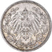 Coin, GERMANY - EMPIRE, 1/2 Mark, 1913, Karlsruhe, EF(40-45), Silver, KM:17