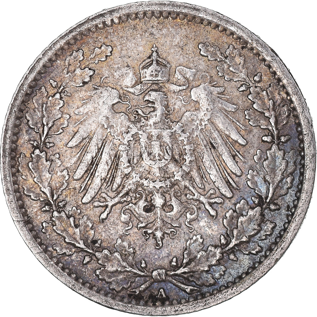 Coin, GERMANY - EMPIRE, 1/2 Mark, 1917, Berlin, EF(40-45), Silver, KM:17