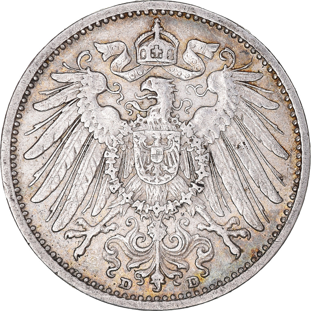 Coin, GERMANY - EMPIRE, Wilhelm II, Mark, 1907, Munich, EF(40-45), Silver, KM:14