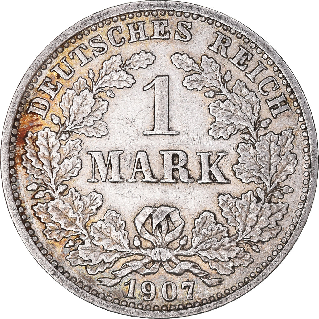 Coin, GERMANY - EMPIRE, Wilhelm II, Mark, 1907, Munich, EF(40-45), Silver, KM:14