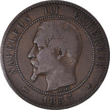Moneta, Francia, Napoléon III, 10 Centimes, 1853, Strasbourg, MB, Bronzo