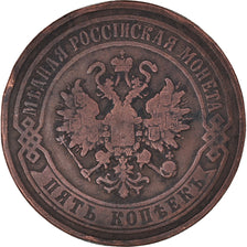 Monnaie, Russie, Alexander II, 5 Kopeks, 1868, Ekaterinbourg, TTB, Cuivre
