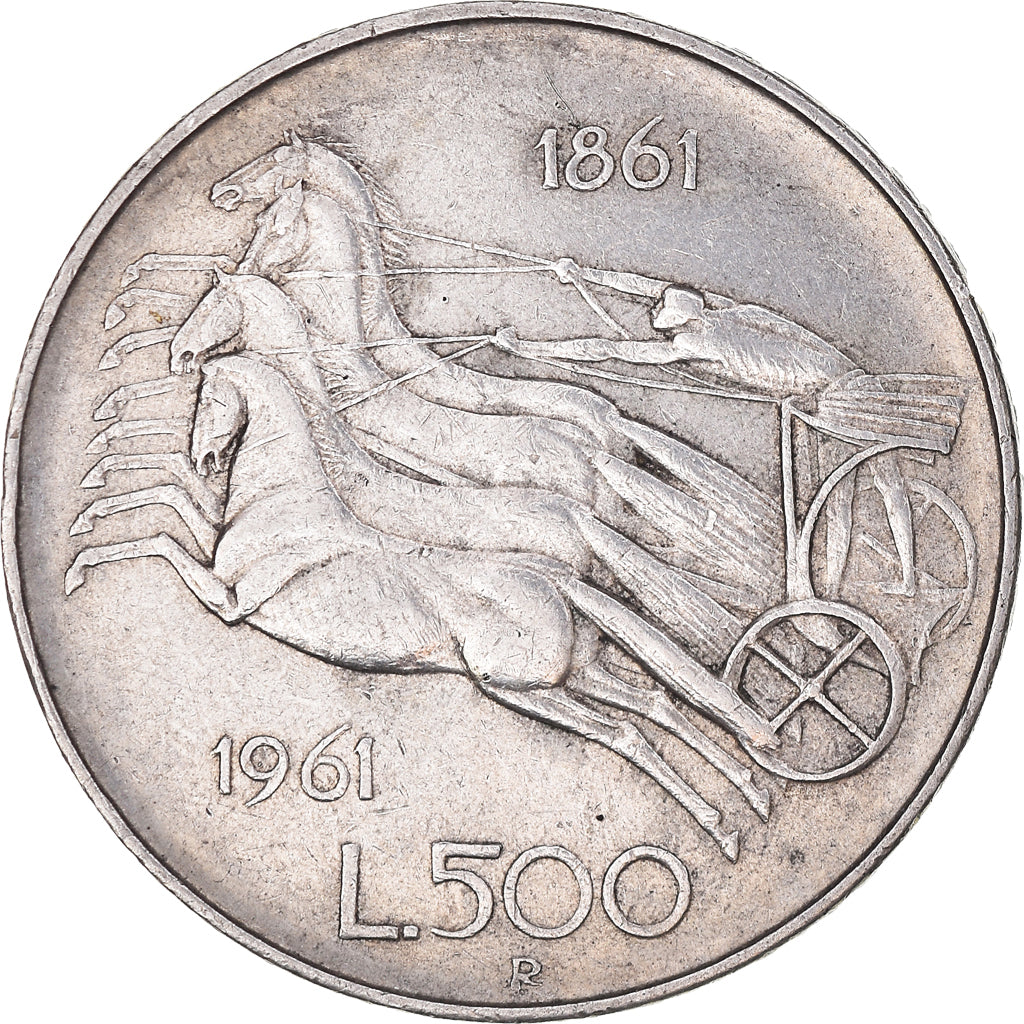 Coin, Italy, 500 Lire, 1961, Rome, EF(40-45), Silver, KM:99