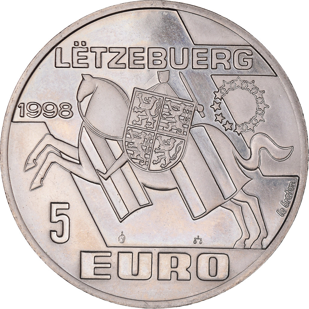 Coin, Luxembourg, 5 Euro, 1998, Proof, AU(55-58), Copper-nickel