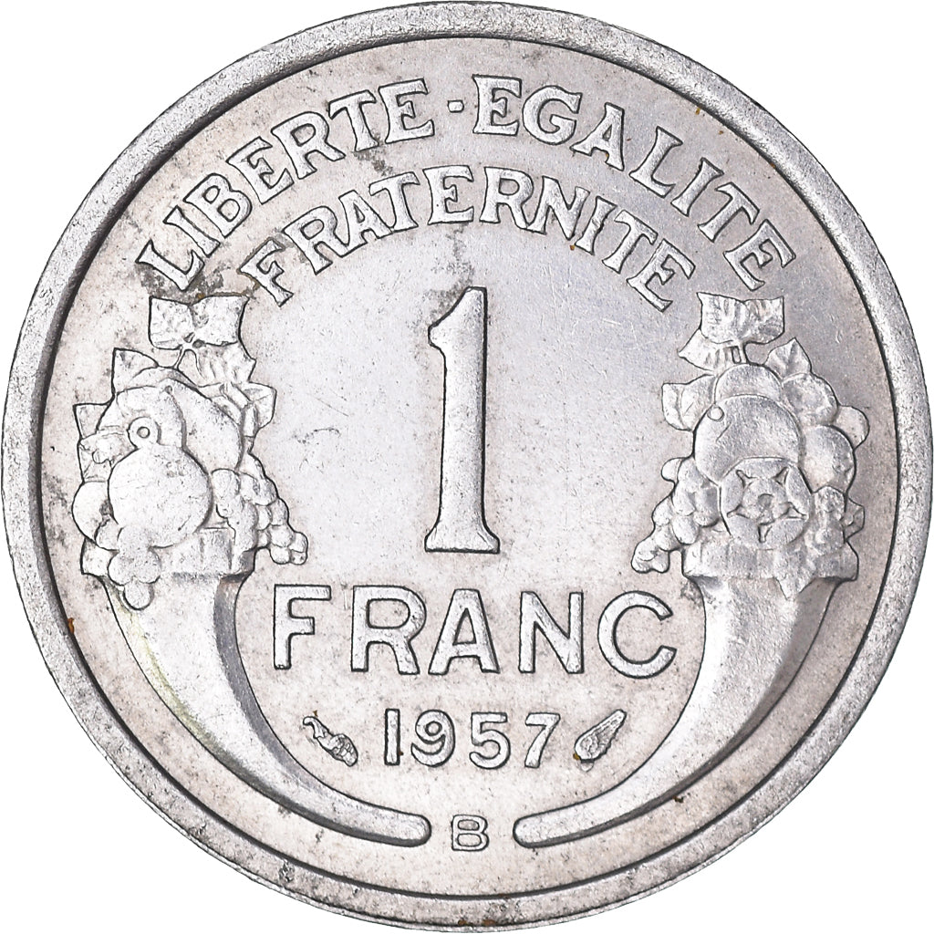 Moeda, França, Morlon, Franc, 1957, Beaumont - Le Roger, AU(50-53), Alumínio