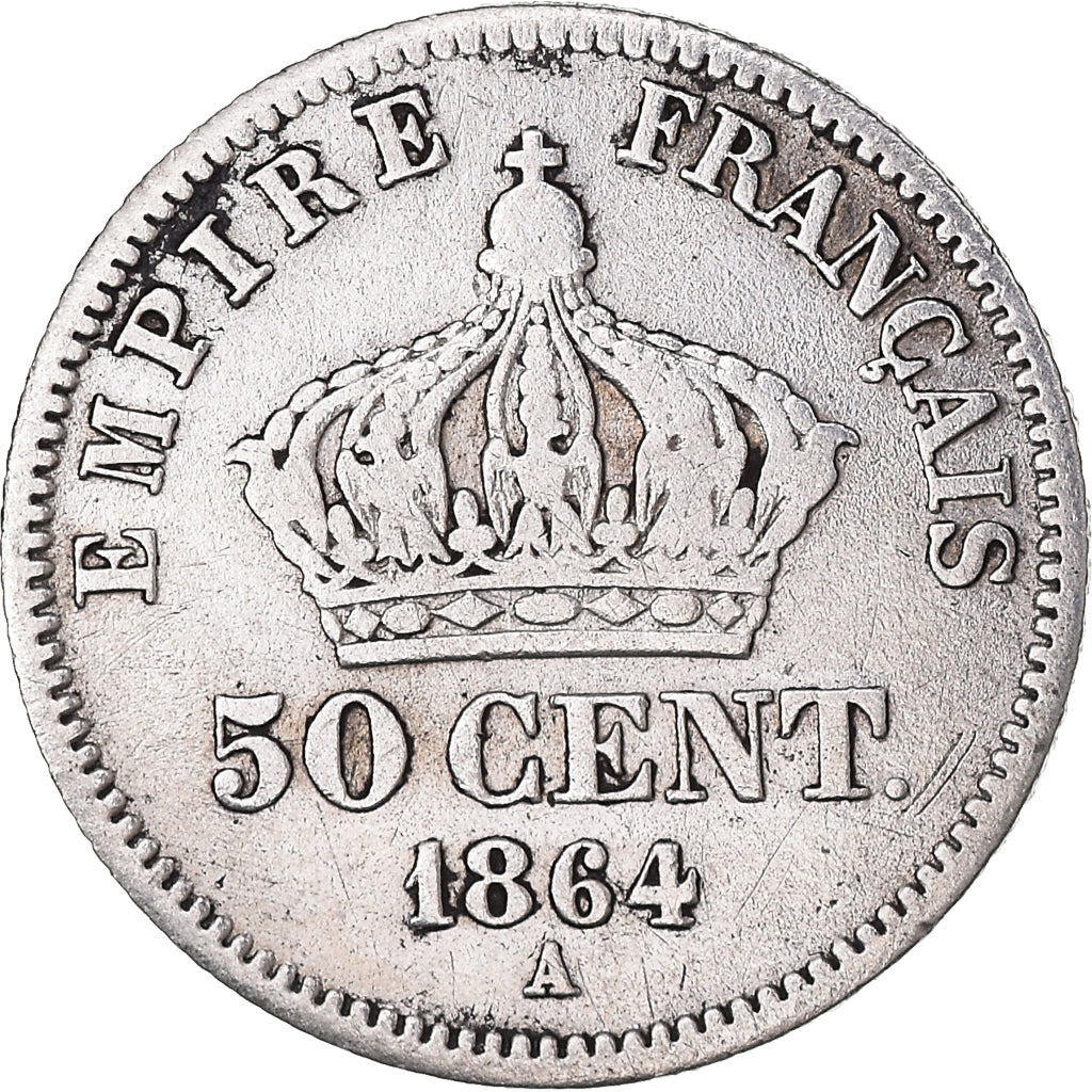 Monnaie, France, Napoleon III, 50 Centimes, 1864, Paris, TB+, Argent