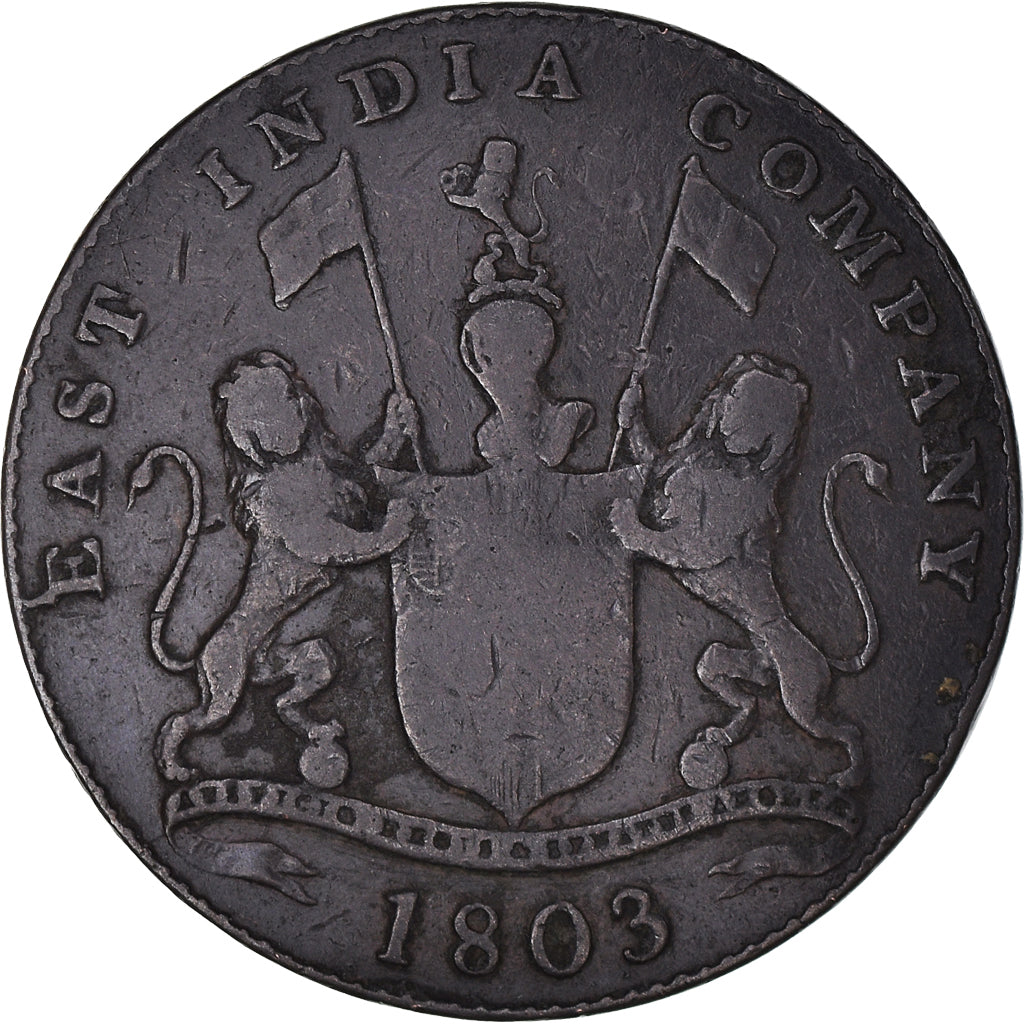 Monnaie, Inde britannique, MADRAS PRESIDENCY, 20 Cash, 1803, Soho Mint
