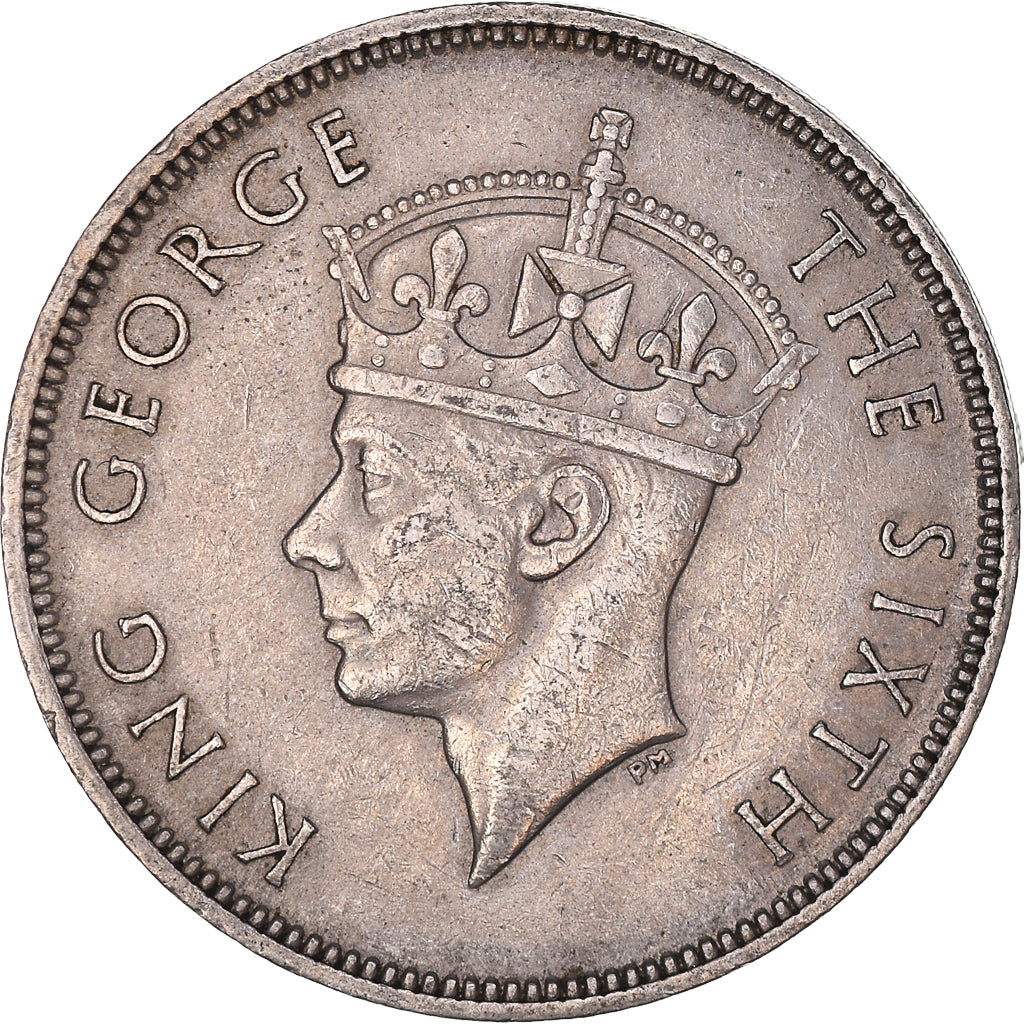 Moneta, Mauritius, George VI, Rupee, 1950, EF(40-45), Miedź-Nikiel, KM:29.1