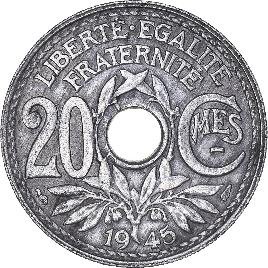 Coin, France, Lindauer, 20 Centimes, 1945, EF(40-45), Zinc, KM:907.1
