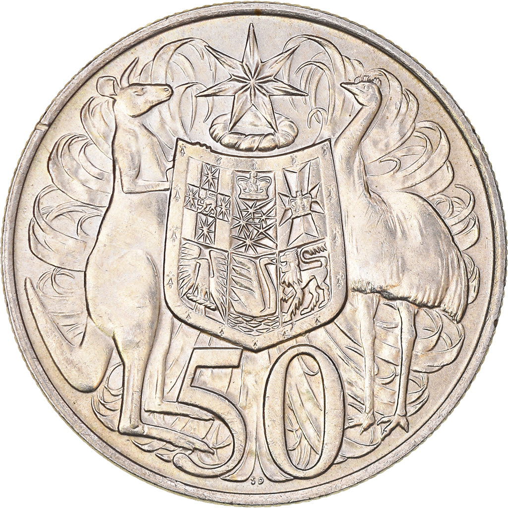 Coin, Australia, Elizabeth II, 50 Cents, 1966, AU(55-58), Silver, KM:67