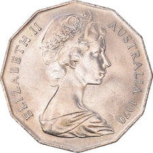 Moneta, Australia, Elizabeth II, 50 Cents, 1970, AU(55-58), Miedź-Nikiel, KM:69