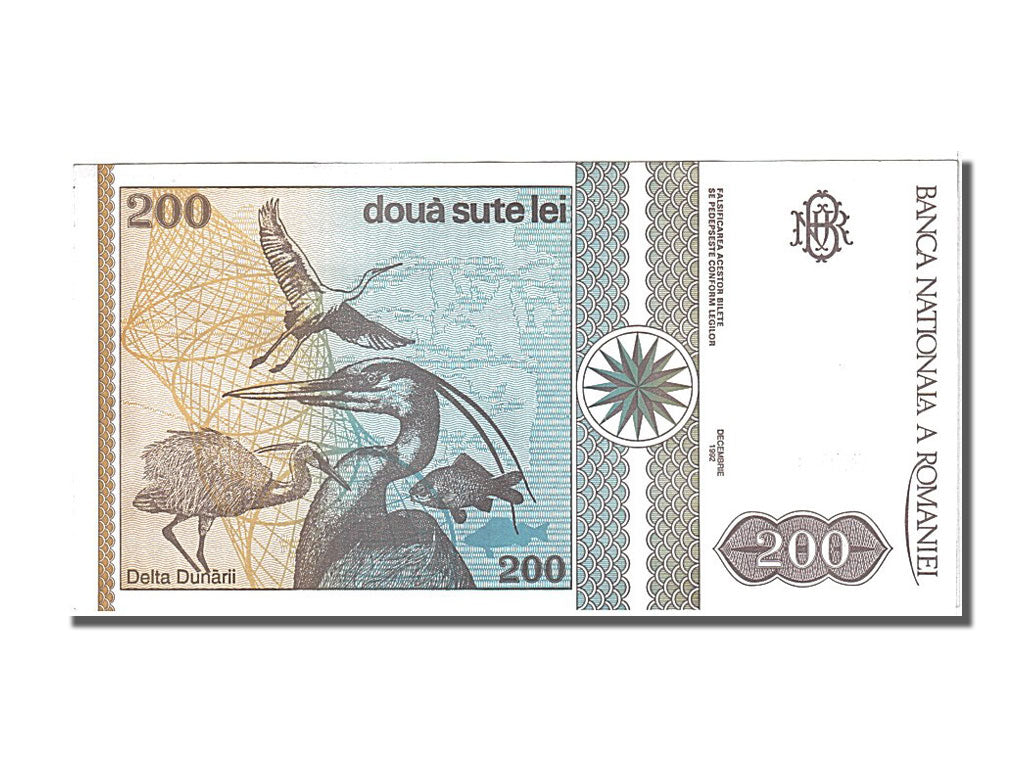 Romania, 200 Lei, 1992, KM #100a, 1992-12-01, UNC(65-70), 209277