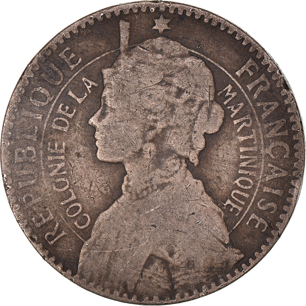 Moneda, Martinica, Franc, 1897, BC+, Cobre - níquel, KM:41, Lecompte:12