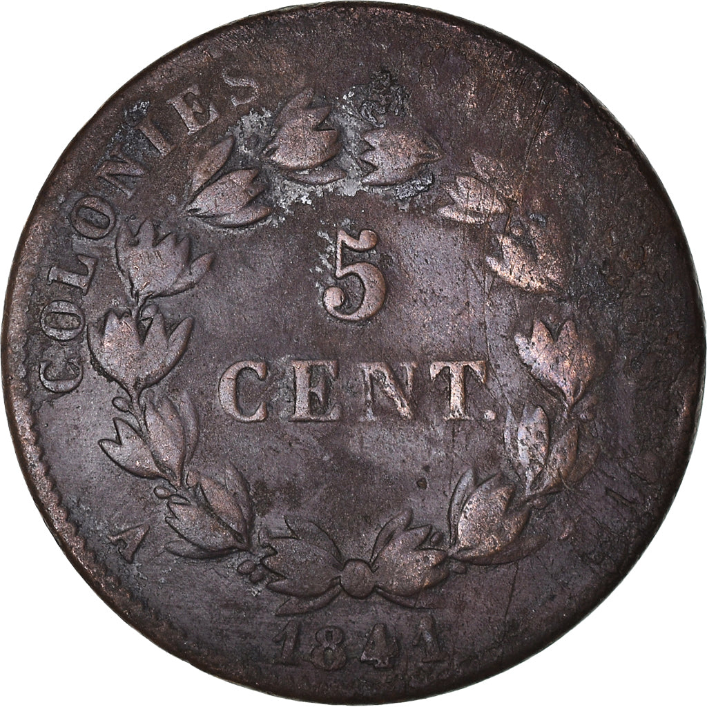 Coin, FRENCH COLONIES, Louis - Philippe, 5 Centimes, 1841, Paris, VF(20-25)
