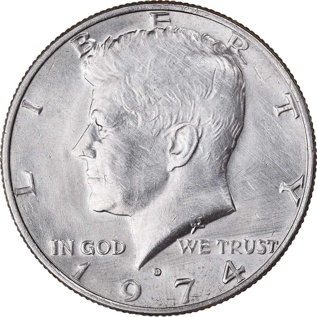 Coin, United States, Kennedy, Half Dollar, 1974, Denver, AU(50-53)