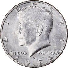 Coin, United States, Kennedy, Half Dollar, 1974, Denver, AU(50-53)