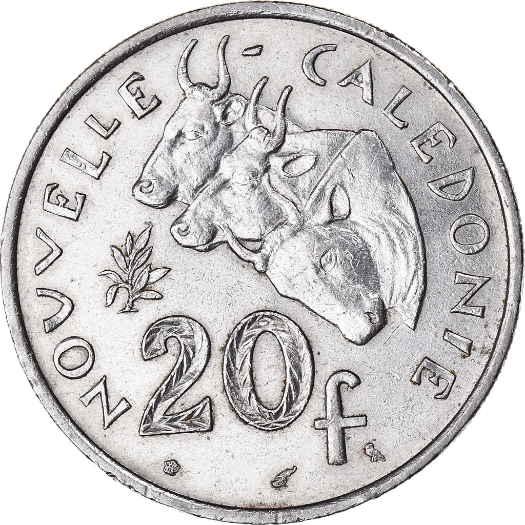 Munten, Nieuw -Caledonië, 20 Francs, 1972, Paris, ZF+, Nickel, KM:12