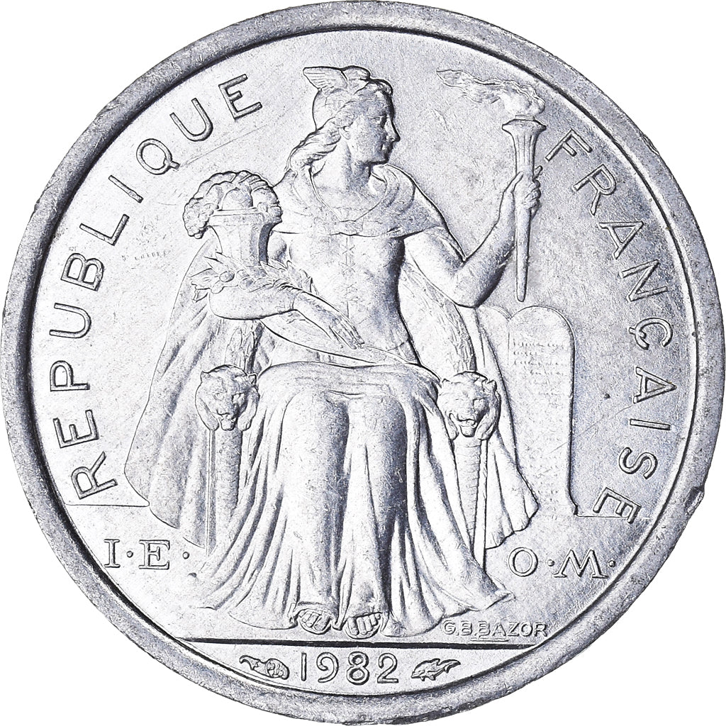 Münze, French Polynesia, Franc, 1982, Paris, VZ, Aluminium, KM:11, Lecompte:10