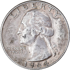 Coin, United States, Washington, Quarter, 1964, Denver, EF(40-45), Silver