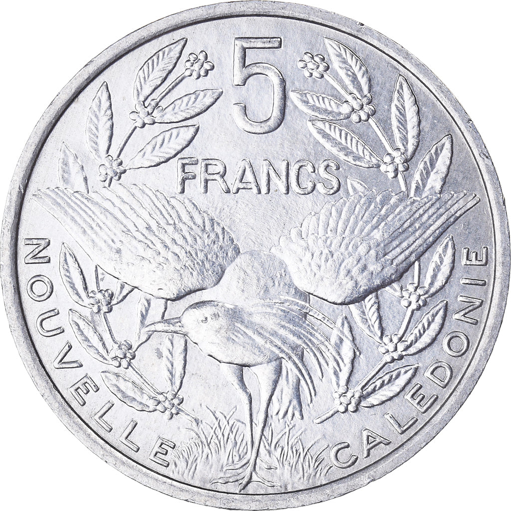Coin, New Caledonia, 5 Francs, 2005, Paris, AU(50-53), Aluminum, KM:16