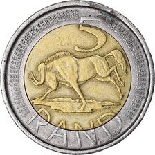 Moeda, África do Sul, 5 Rand, 2004, Pretoria, EF(40-45), Bimetálico, KM:281