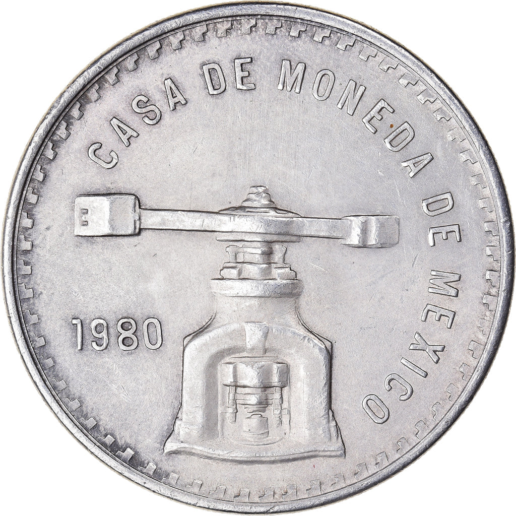 Moneda, México, Onza, 1980, Mexico City, MBC+, Plata, KM:M49b.5