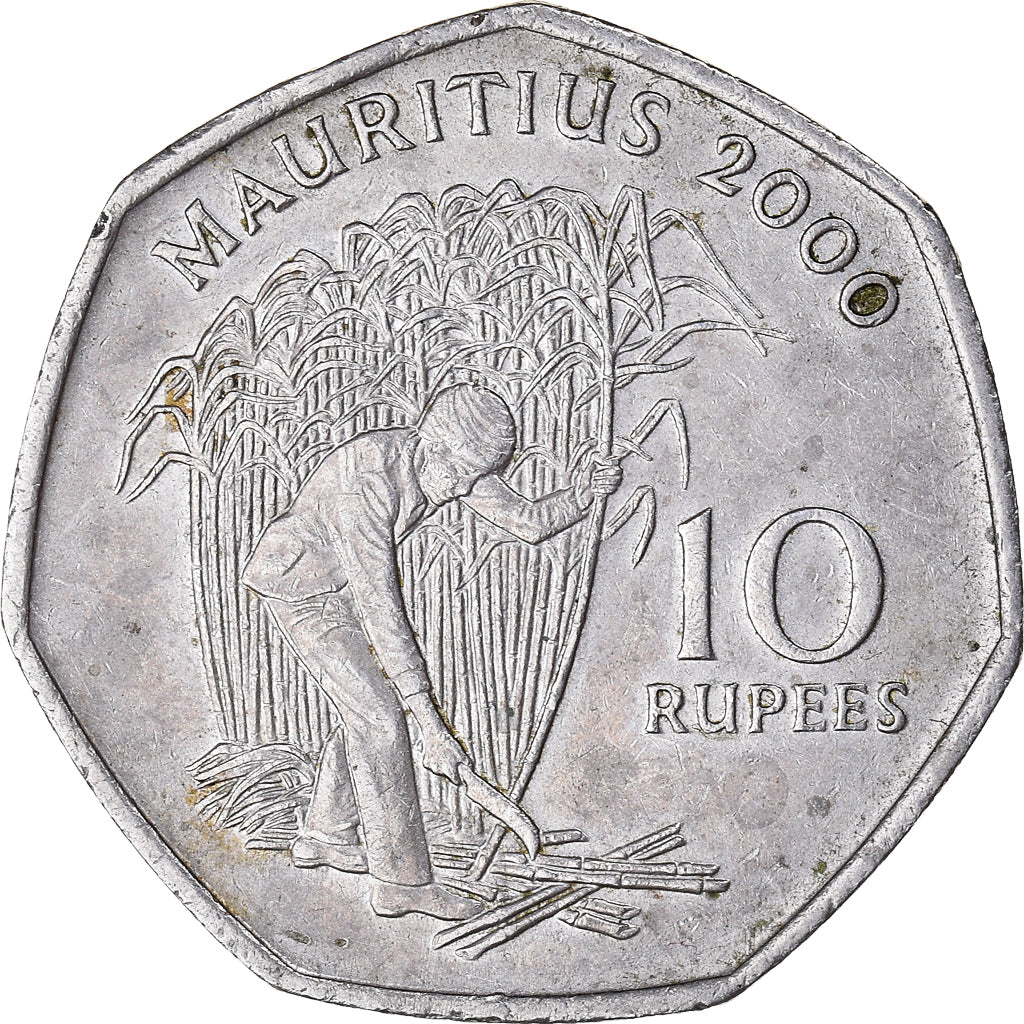 Monnaie, Maurice, 10 Rupees, 2000, TTB, Argent, KM:62