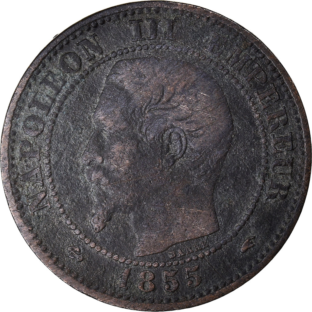 Munten, Frankrijk, Napoleon III, 2 Centimes, 1855, Paris, ZG+, Bronzen