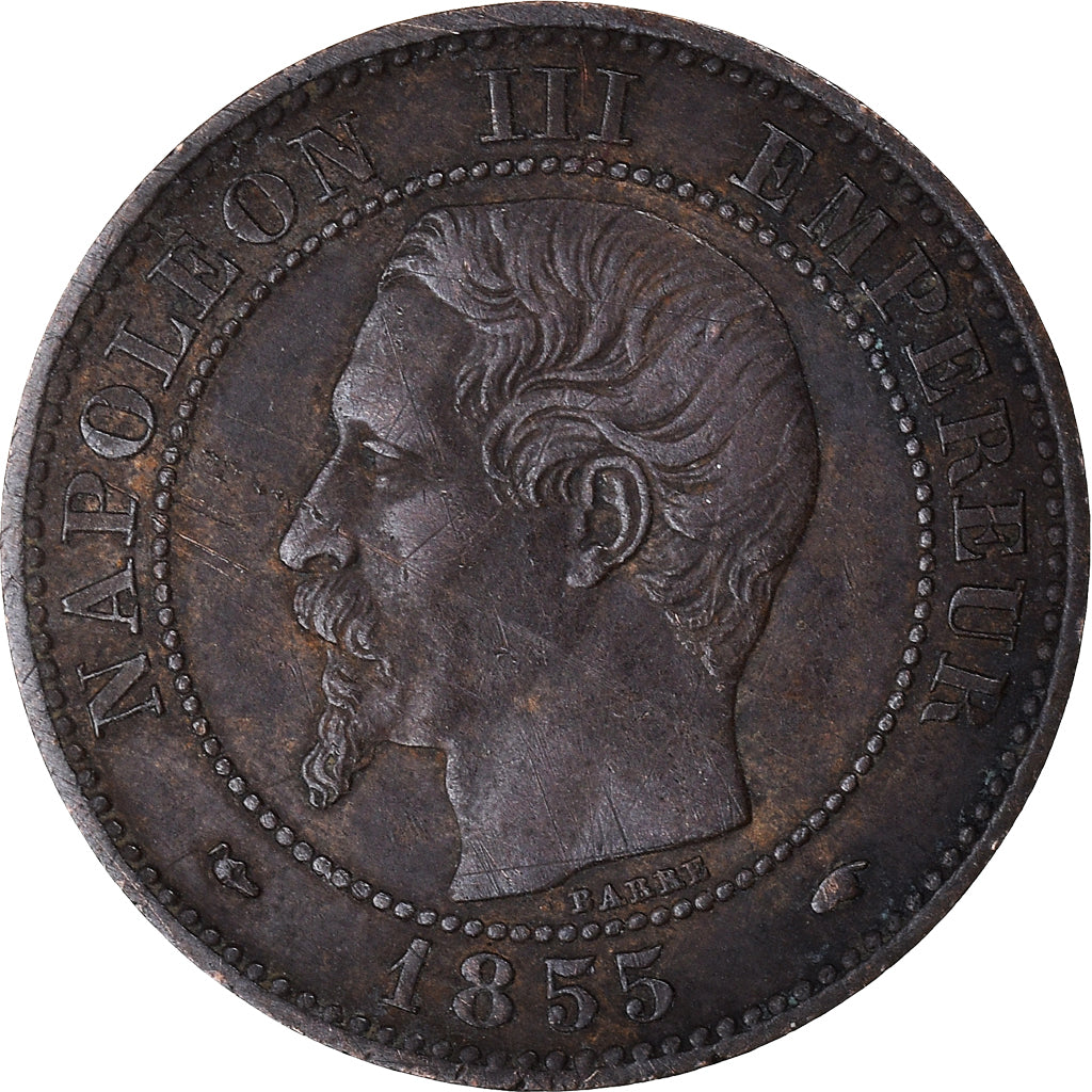Coin, France, Napoleon III, 2 Centimes, 1855, Paris, EF(40-45), Bronze