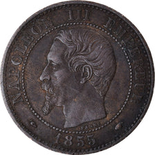 Moneta, Francia, Napoleon III, 2 Centimes, 1855, Paris, BB, Bronzo, KM:776.1