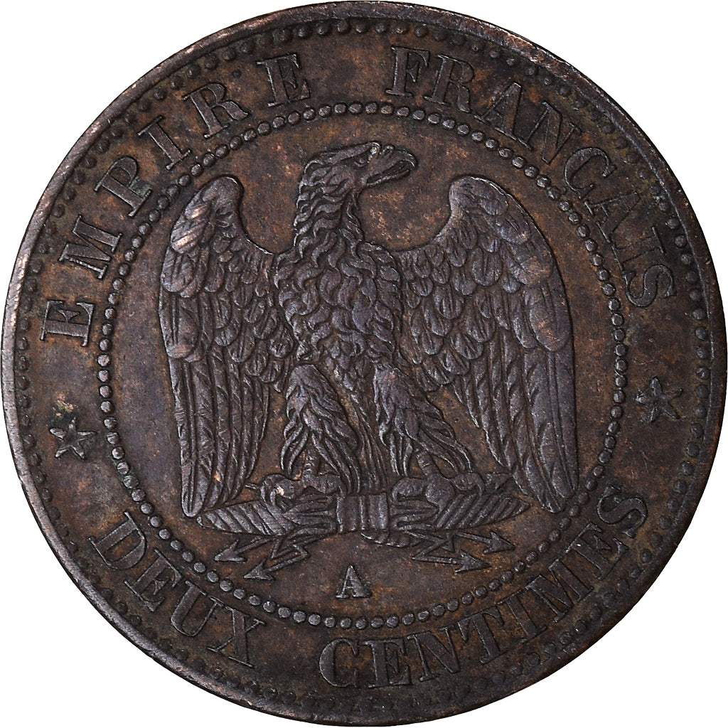 Coin, France, Napoleon III, 2 Centimes, 1855, Paris, EF(40-45), Bronze