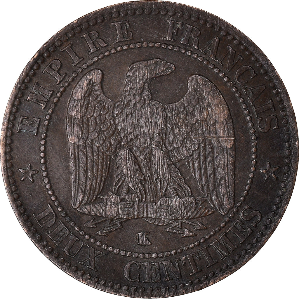 Coin, France, 2 Centimes, 1862, Bordeaux, EF(40-45), Bronze, KM:796.6