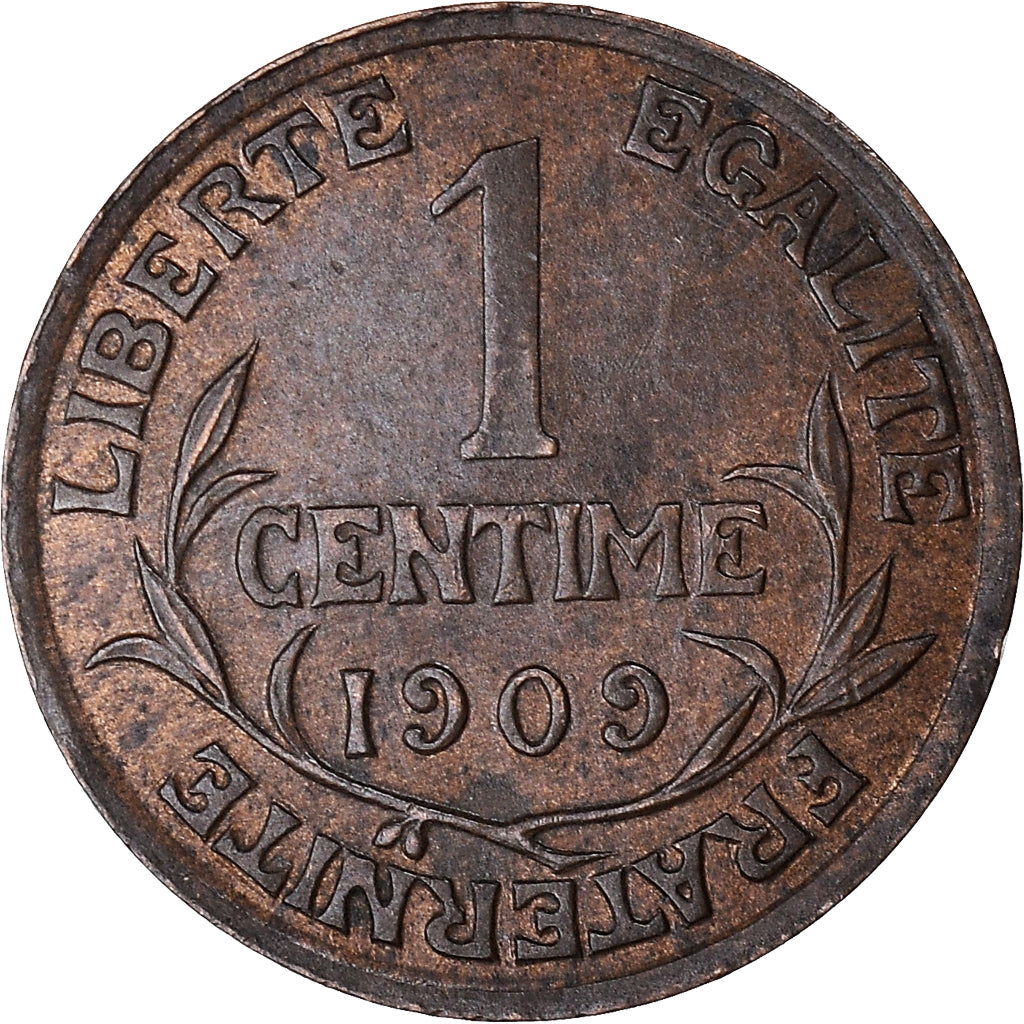 Moneda, Francia, Dupuis, Centime, 1909, Paris, MBC, Bronce, KM:840, Gadoury:90