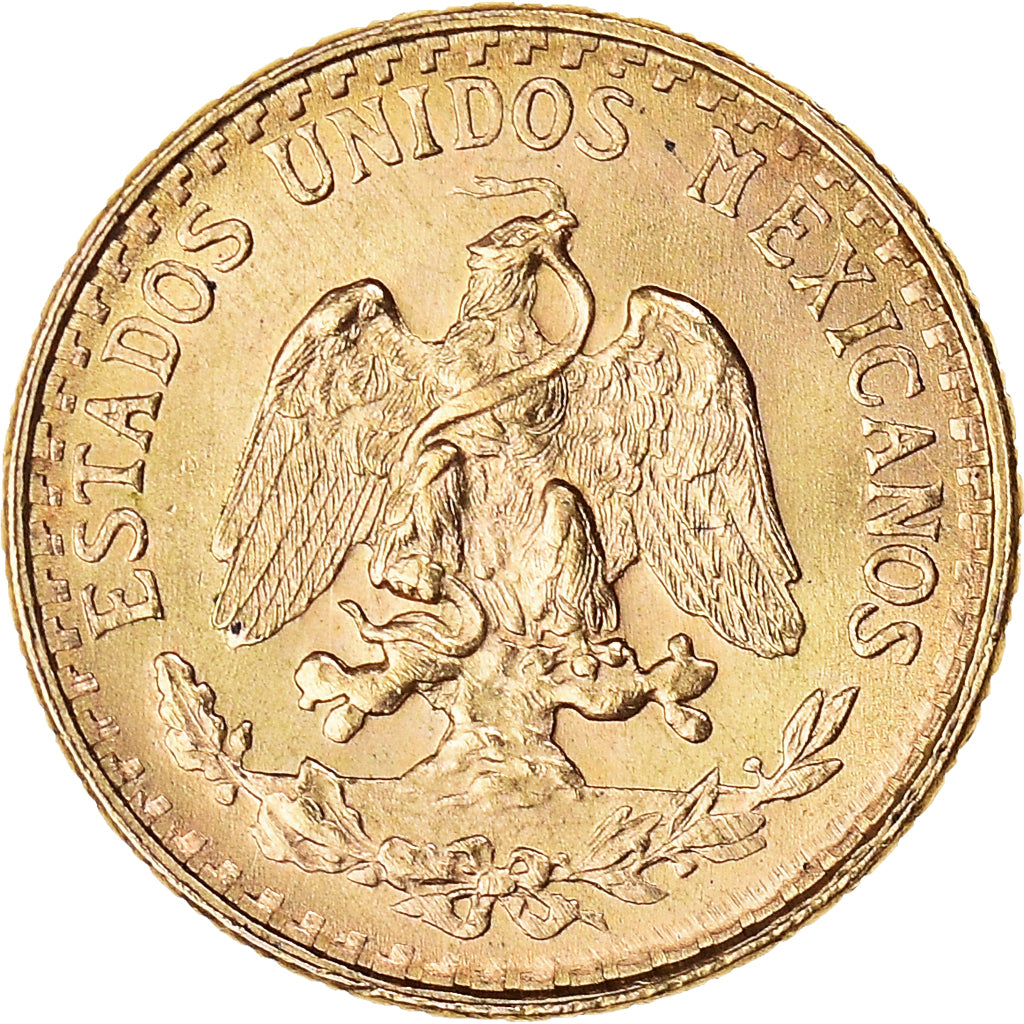 Coin, Mexico, 2 Pesos, 1945, Mexico City, AU(55-58), Gold, KM:461