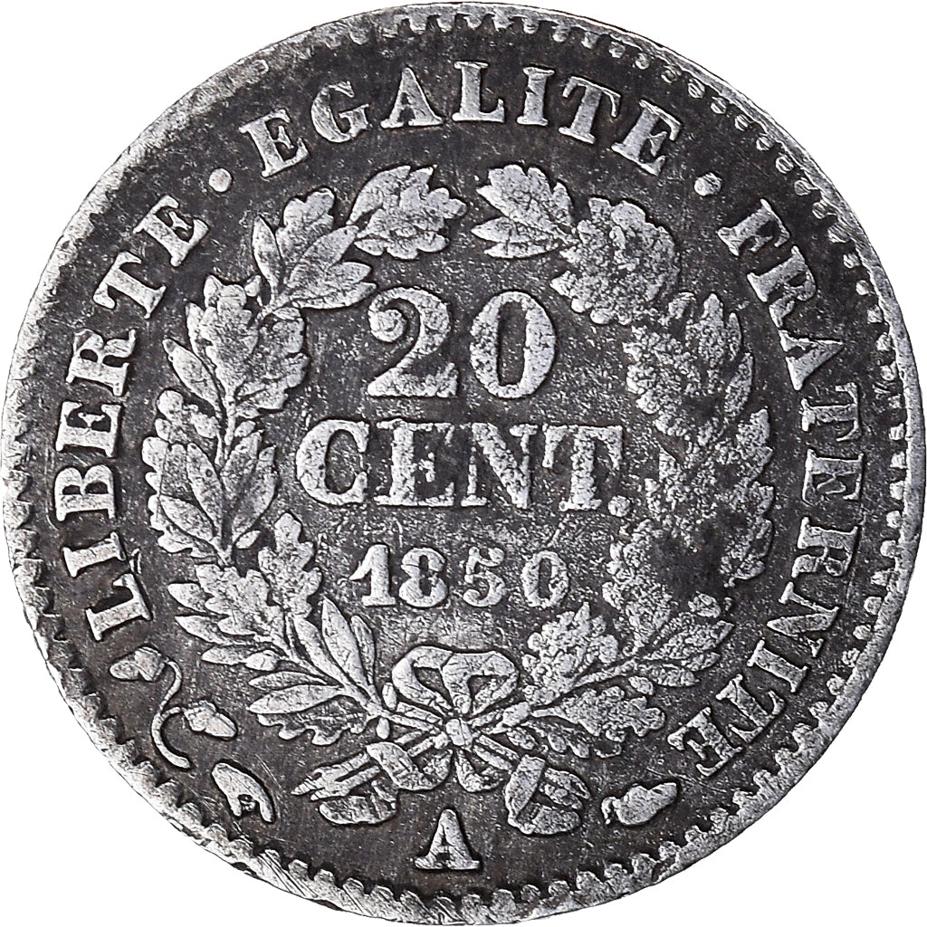 Coin, France, Cérès, 20 Centimes, 1850, Paris, EF(40-45), Silver, KM:758.1