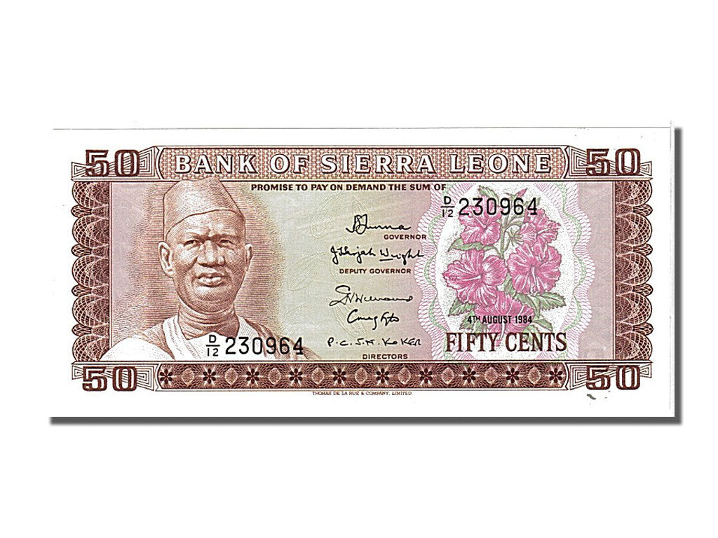 Sierra Leone, 50 Cents, 1984, KM #4e, 1984-08-04, UNC(65-70), 230964