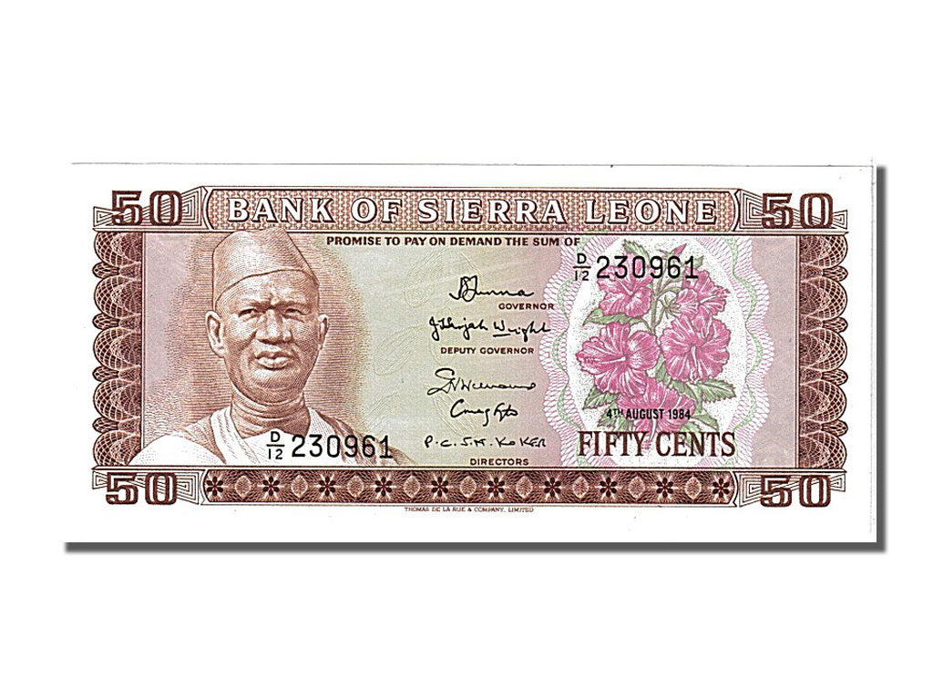 Banknote, Sierra Leone, 50 Cents, 1984, 1984-08-04, UNC(65-70)