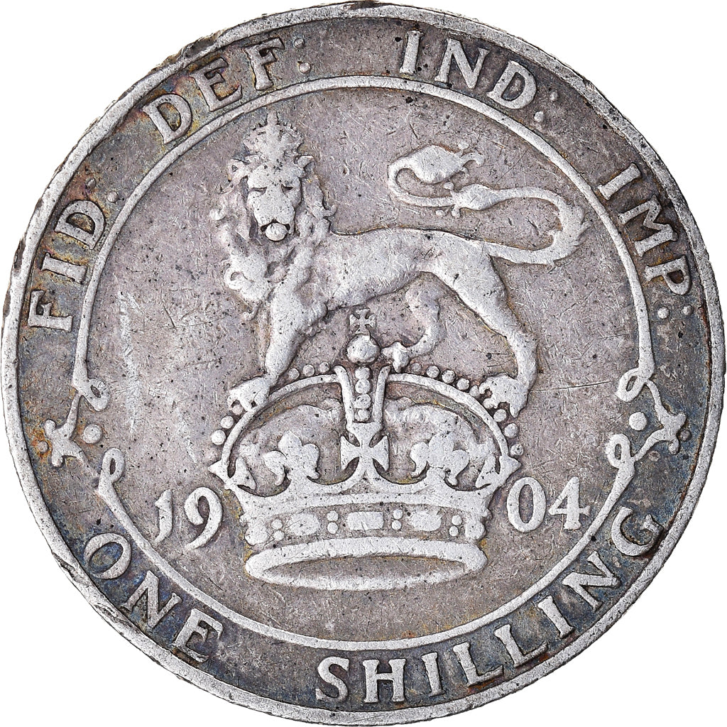 Coin, Great Britain, Edward VII, Shilling, 1904, VF(30-35), Silver, KM:800