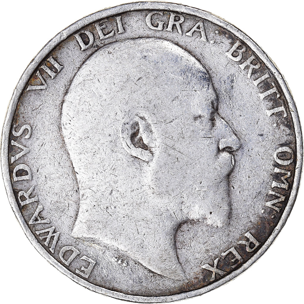 Coin, Great Britain, Edward VII, Shilling, 1908, VF(30-35), Silver, KM:800