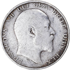 Coin, Great Britain, Edward VII, Shilling, 1908, VF(30-35), Silver, KM:800