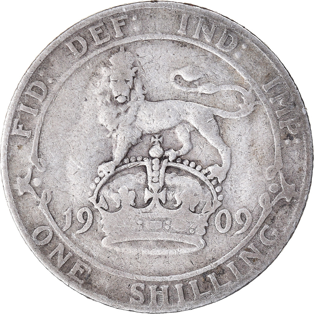 Coin, Great Britain, Edward VII, Shilling, 1909, VF(30-35), Silver, KM:800
