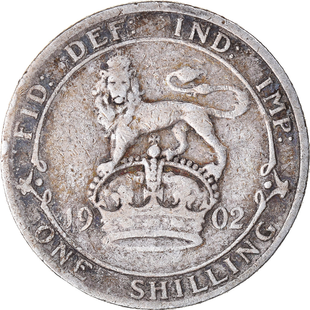 Coin, Great Britain, Edward VII, Shilling, 1902, VF(30-35), Silver, KM:800