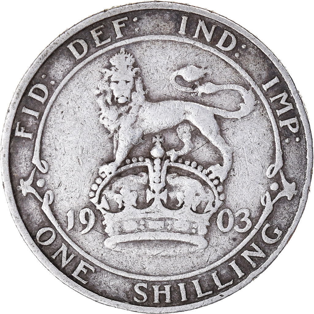 Coin, Great Britain, Edward VII, Shilling, 1903, VF(30-35), Silver, KM:800