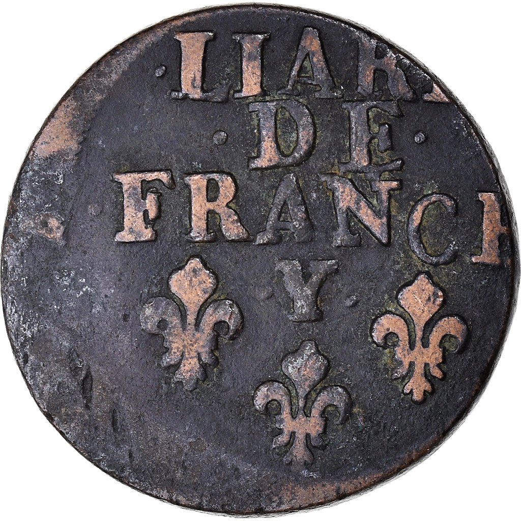 Coin, France, Liard de France au buste âgé, troisième type, Liard de France