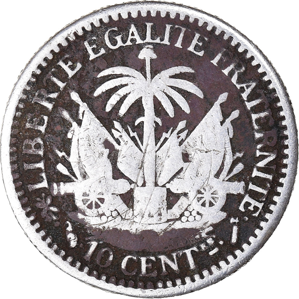 Coin, Haiti, 10 Centimes, 1894, Paris, VF(30-35), Silver, KM:44